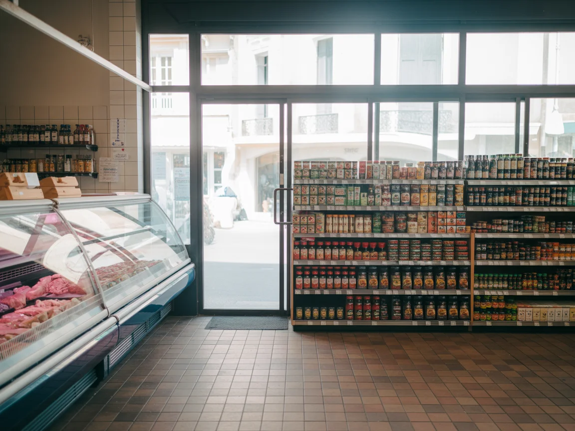 Intérieur de l'épicerie Hallal-lujah à Mios